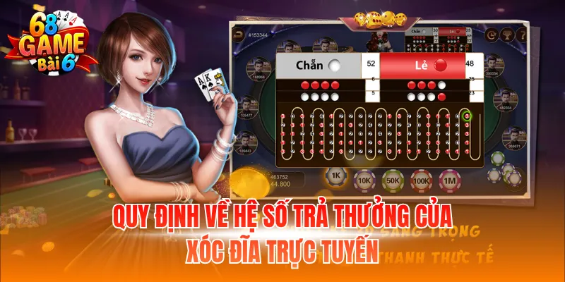 Quy định về hệ số trả thưởng của xóc đĩa trực tuyến