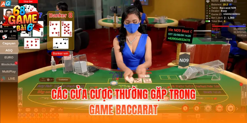 Các cửa cược thường gặp trong game Baccarat