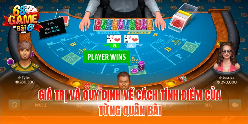 Giá trị và quy định về cách tính điểm của từng quân bài