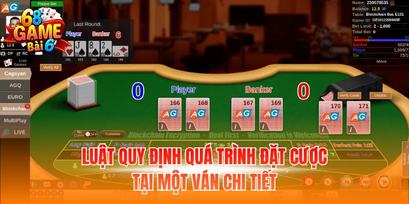 Luật quy định quá trình đặt cược tại một ván chi tiết
