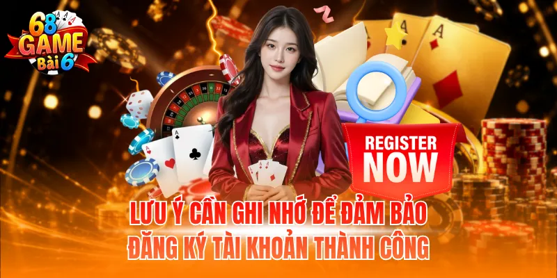 Lưu ý cần ghi nhớ để đảm bảo đăng ký tài khoản thành công